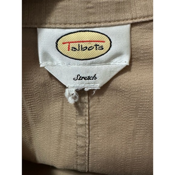 Talbots beige buttoned 3/4 sleeves lightweight jacket size Large - Picture 4 of 11